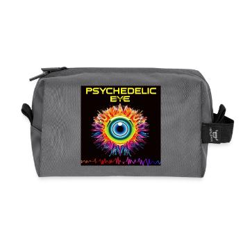 Psychedelic Eye Fire - Recycled Toiletry Zip Bag - anthracite - Front