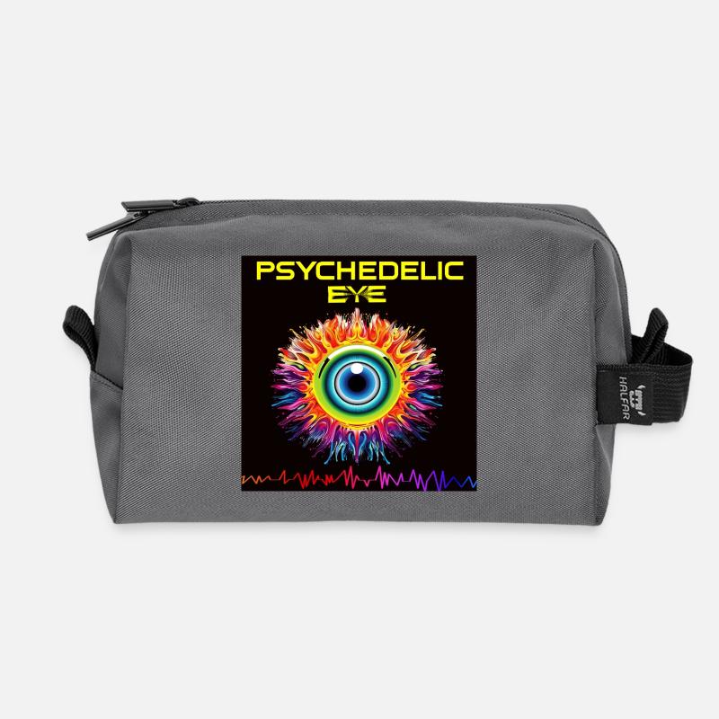 Psychedelisches Augenfeuer - Recycelte Kulturtasche - Anthrazit