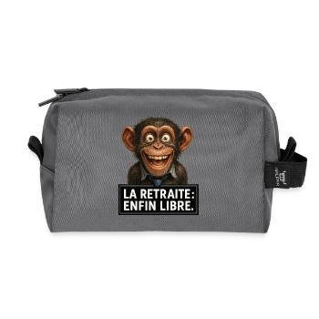 Monkey in free retreat - Recycled Toiletry Zip Bag - anthracite - Front