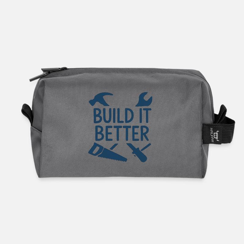 Build It Better Handwerker Motiv - Recycelte Kulturtasche - Anthrazit