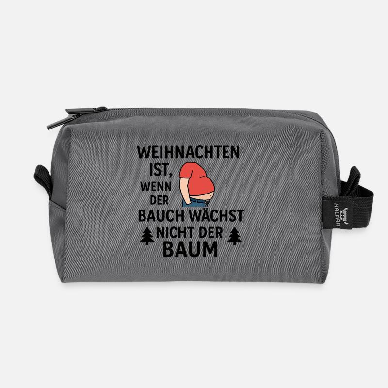 Christmas is when the belly grows - Recycled Toiletry Zip Bag - anthracite