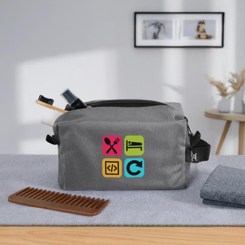 Eat Sleep Code Repeat Funny Quote Dev Recycled Toiletry Zip Bag