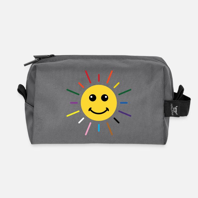 Sunny Rainbow Sun Smile LGBTQ - Recycelte Kulturtasche - Anthrazit