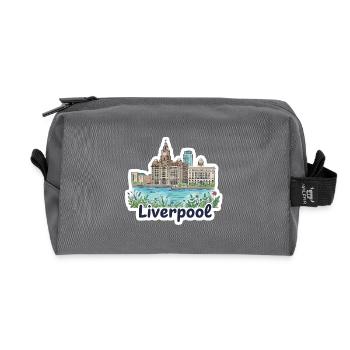 Liverpool Skyline: Drei Grazien, Leber Gebäude Kunst - Recycelte Kulturtasche - Anthrazit - Vorne