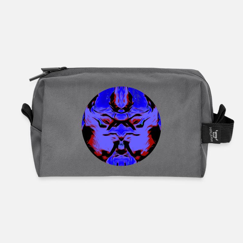 Void Mask, Dark Symmetry, abstract face, - Recycelte Kulturtasche - Anthrazit