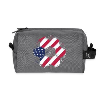 Patriotic Soccer Ball American Flag USA Sports Gif - Recycled Toiletry Zip Bag - anthracite - Front