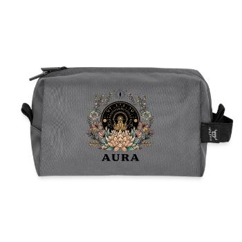 Aura Lotus Mandala - Recycled Toiletry Zip Bag - anthracite - Front