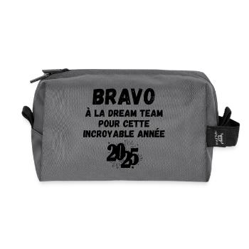 Thank you, bravo, congratulations - Recycled Toiletry Zip Bag - anthracite - Front