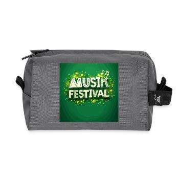 Green Music Festival Motif - Recycled Toiletry Zip Bag - anthracite - Front