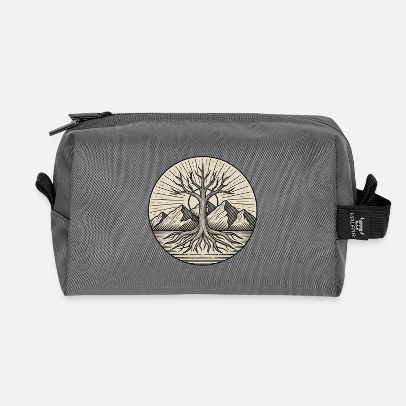 Baum des Lebens - Recycelte Kulturtasche - Anthrazit