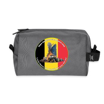 Farmers' protests in Brussels 2025 - Recycled Toiletry Zip Bag - anthracite - Front