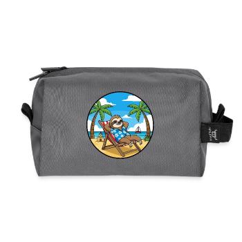 Coole Sloth Beach Sommer-Urlaubsstimmung - Recycelte Kulturtasche - Anthrazit - Vorne