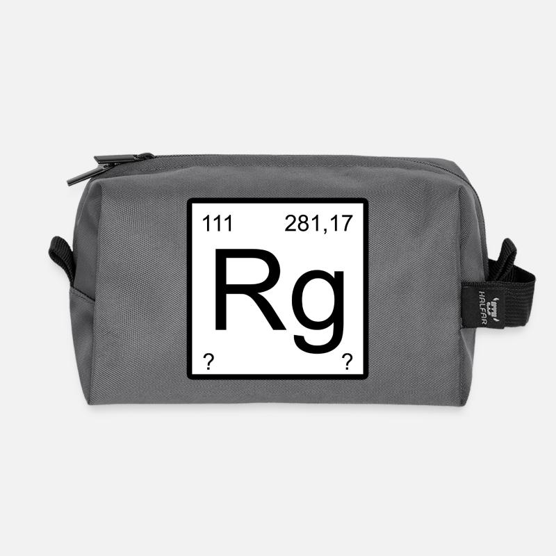 Roentgenium Minimal Design - Recycled Toiletry Zip Bag - anthracite
