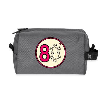 Achtziger 80er Rollschuhe - Recycelte Kulturtasche - Anthrazit - Vorne