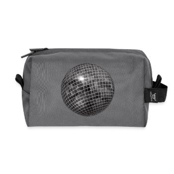 Geometric glitter sphere - Recycled Toiletry Zip Bag - anthracite - Front