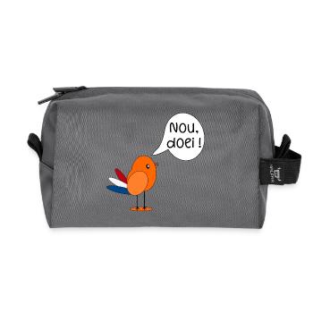 Well bye - Recycled Toiletry Zip Bag - anthracite - Front