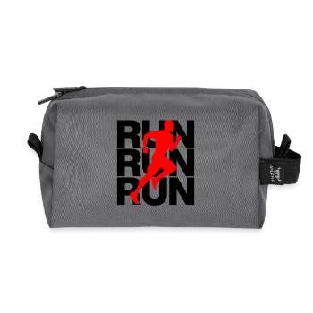 JOGGING MAN, RUN POWER! PASSION FOR RUNNING, RUNNING - Recycled Toiletry Zip Bag - anthracite - Front