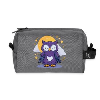 Moonlit Night Owl - Recycled Toiletry Zip Bag - anthracite - Front