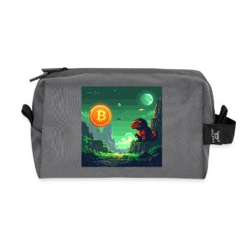 Odyssée Bitcoin dans l’espace - Trousse de toilette en tissu recyclé - anthracite - Devant