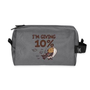 I give 10% Cartoon Bear Office -Motivation Anti - Recycled Toiletry Zip Bag - anthracite - Front