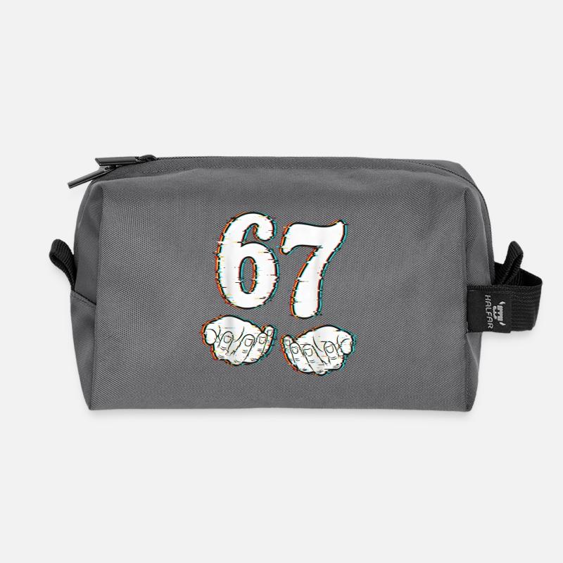 67 Meme Shirt, lustiges Six Seven T‑Shirt Glitch - Recycelte Kulturtasche - Anthrazit