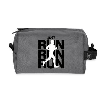 JUST RUN RUN RUN, JOGGING RUNNING RUNNING INTENT FIT - Recycled Toiletry Zip Bag - anthracite - Front