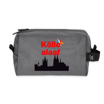 ÖLLE ALAF ! 🃏COLOGNE JECK, CARNAVAL, SESSION, KÖLSCH - Trousse de toilette en tissu recyclé - anthracite - Devant