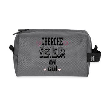 Cherche Sérieux en CDI - Trousse de toilette en tissu recyclé - anthracite - Devant
