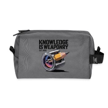 Knowledge is a weapon - Recycled Toiletry Zip Bag - anthracite - Front