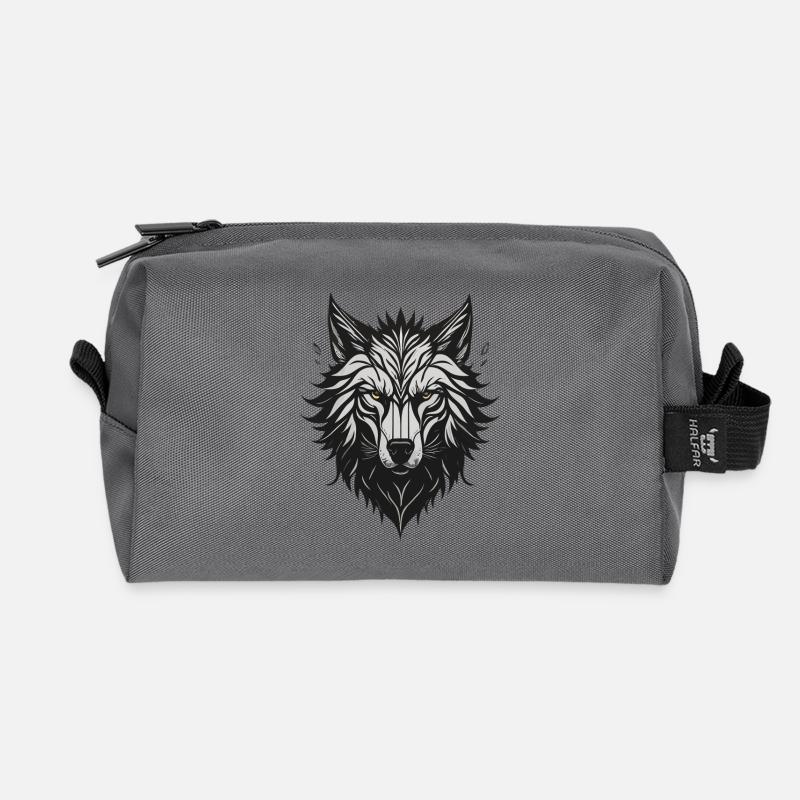 Nachtstilisierter Wolf - Recycelte Kulturtasche - Anthrazit