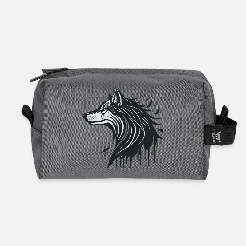 Spectral Wolf - Recycled Toiletry Zip Bag - anthracite