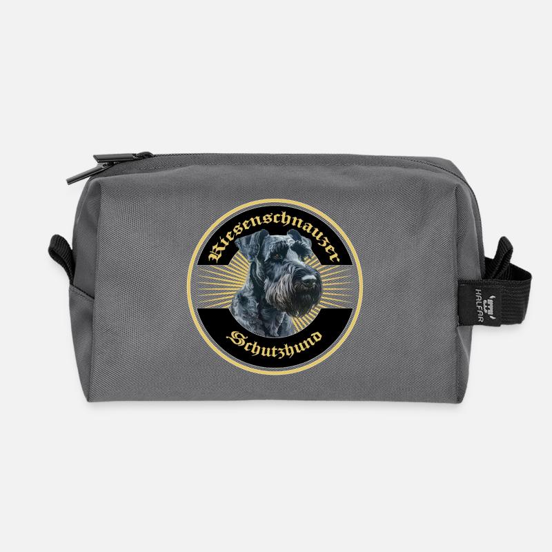 Riesenschnauzer Schutzhund Emblem Gold - Recycelte Kulturtasche - Anthrazit