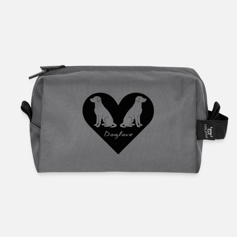 Hundeliebe, Hundelogo, Silhouette - Recycelte Kulturtasche - Anthrazit