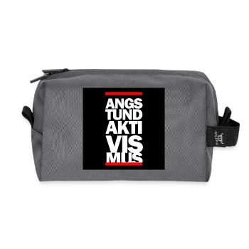 FEAR AND ACTIVISM - Recycled Toiletry Zip Bag - anthracite - Front
