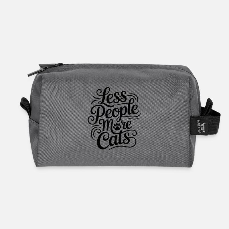 Moins de monde, plus de chats - Trousse de toilette en tissu recyclé - anthracite