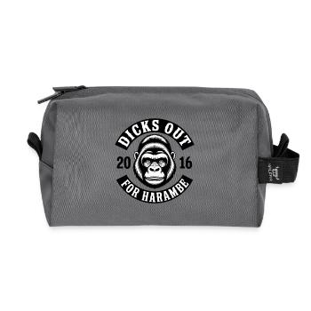 Des dehors pour Harambe - T-shirt mème drôle - Trousse de toilette en tissu recyclé - anthracite - Devant