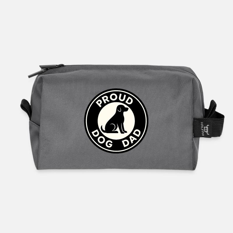 Proud Dog Dad - Recycelte Kulturtasche - Anthrazit