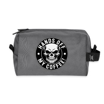 Hands Off My Coffee Skull - Recycelte Kulturtasche - Anthrazit - Vorne