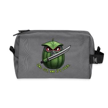 Wassermelone Ninja: Ein Schnitt Ende - Recycelte Kulturtasche - Anthrazit - Vorne