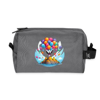 Balloon Island Clown with Color Balloons - Recycled Toiletry Zip Bag - anthracite - Front