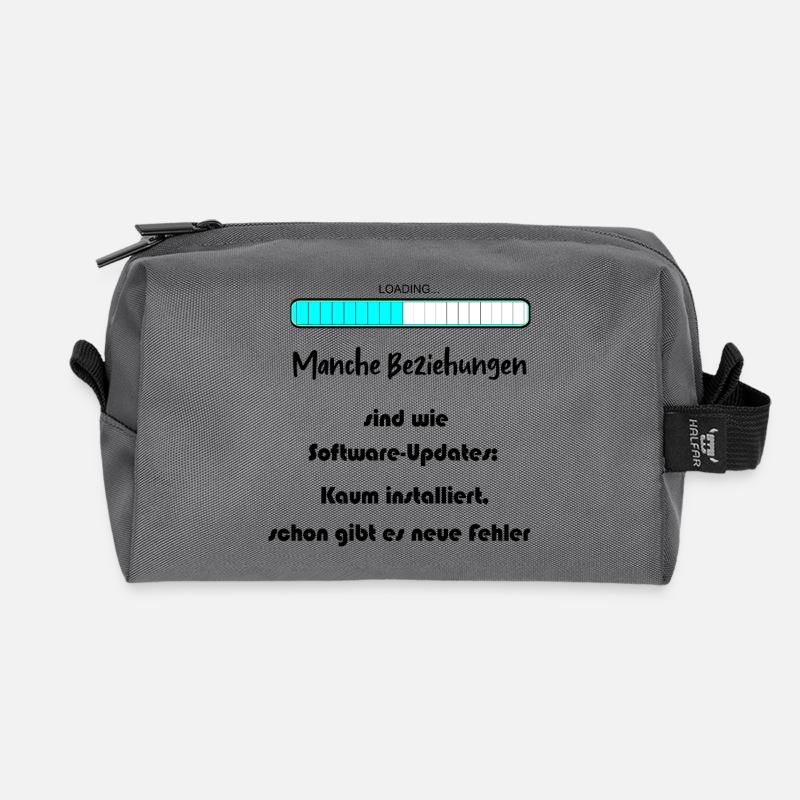 Fortschrittsbalken Blau Muster - Recycelte Kulturtasche - Anthrazit