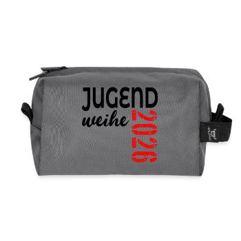 Dons pour la consécration de la jeunesse 2026 - Trousse de toilette en tissu recyclé - anthracite - Devant