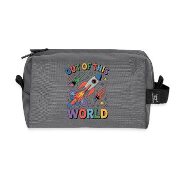 Out of This World - Recycled Toiletry Zip Bag - anthracite - Front