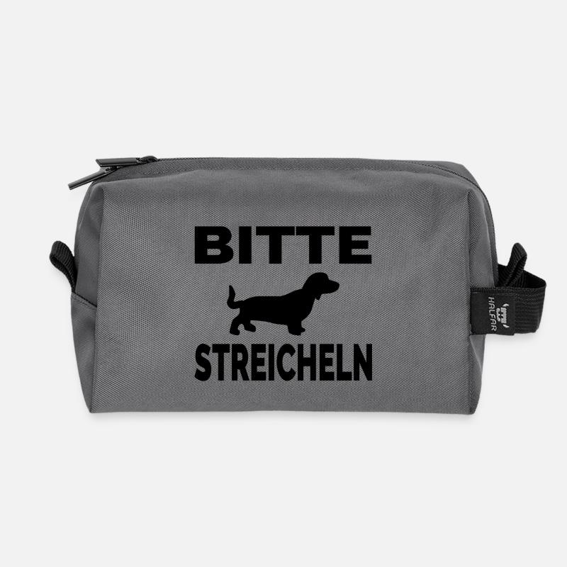 Dackel - Recycelte Kulturtasche - Anthrazit