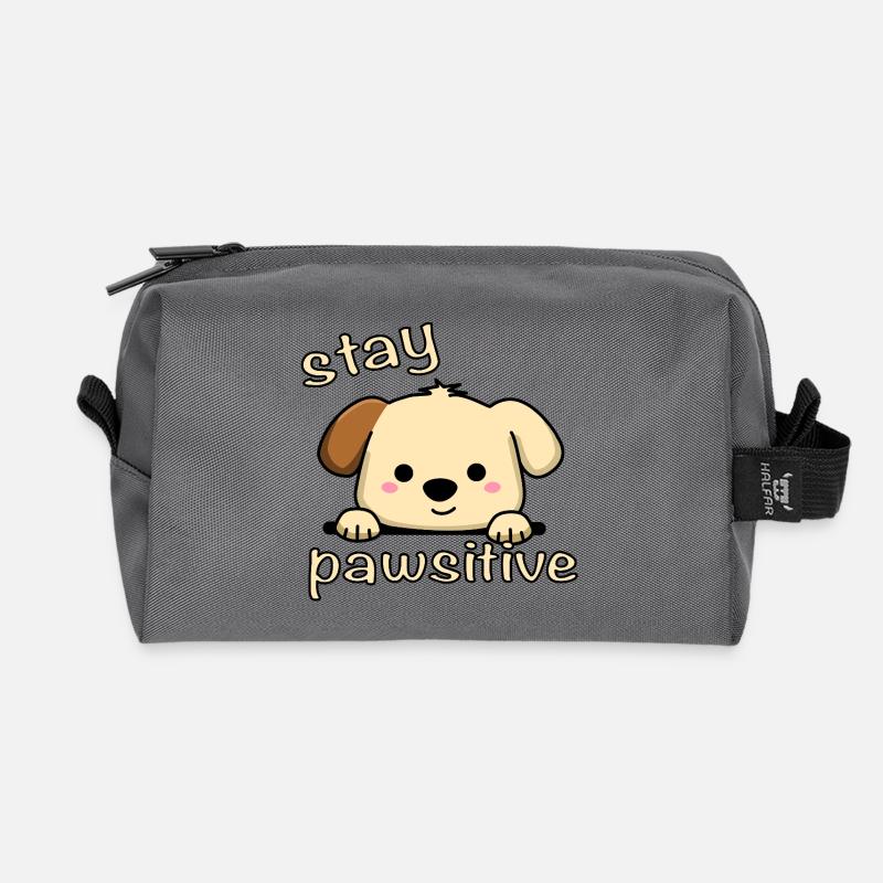 Restez Pawsitive - Trousse de toilette en tissu recyclé - anthracite