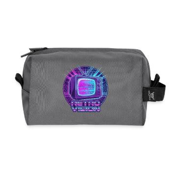 Retro Vision Neon TV - Recycelte Kulturtasche - Anthrazit - Vorne