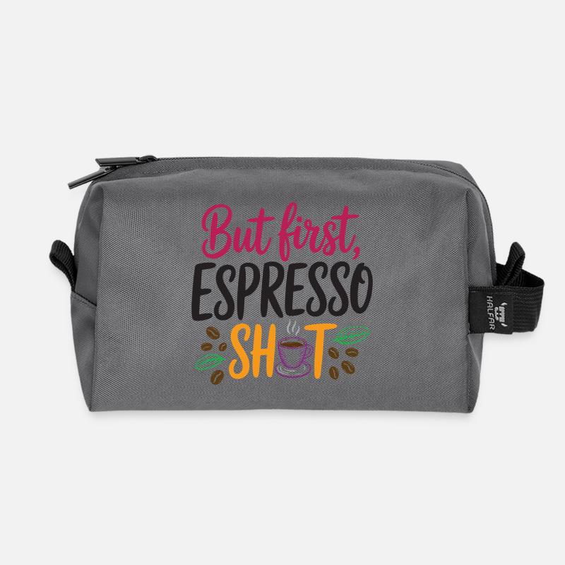 Aber erster Espresso-Shot - Recycelte Kulturtasche - Anthrazit