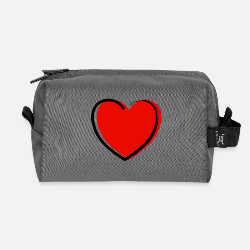 Herz - Recycelte Kulturtasche - Anthrazit