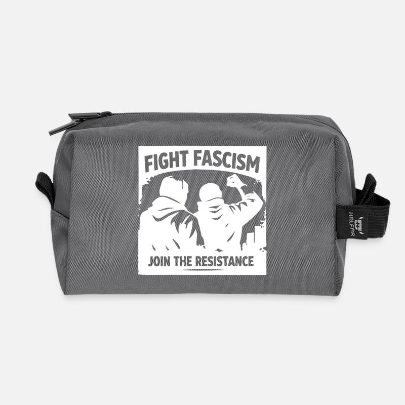 Antifaschismus Silhouette Fight Facism Resistance - Recycelte Kulturtasche - Anthrazit