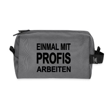 work - Recycled Toiletry Zip Bag - anthracite - Front